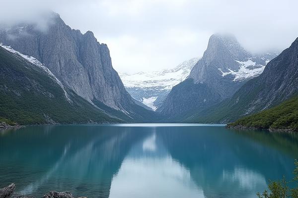 Jagged peaks of Torres del Paine, Patagonia, reflected in a glacial lake