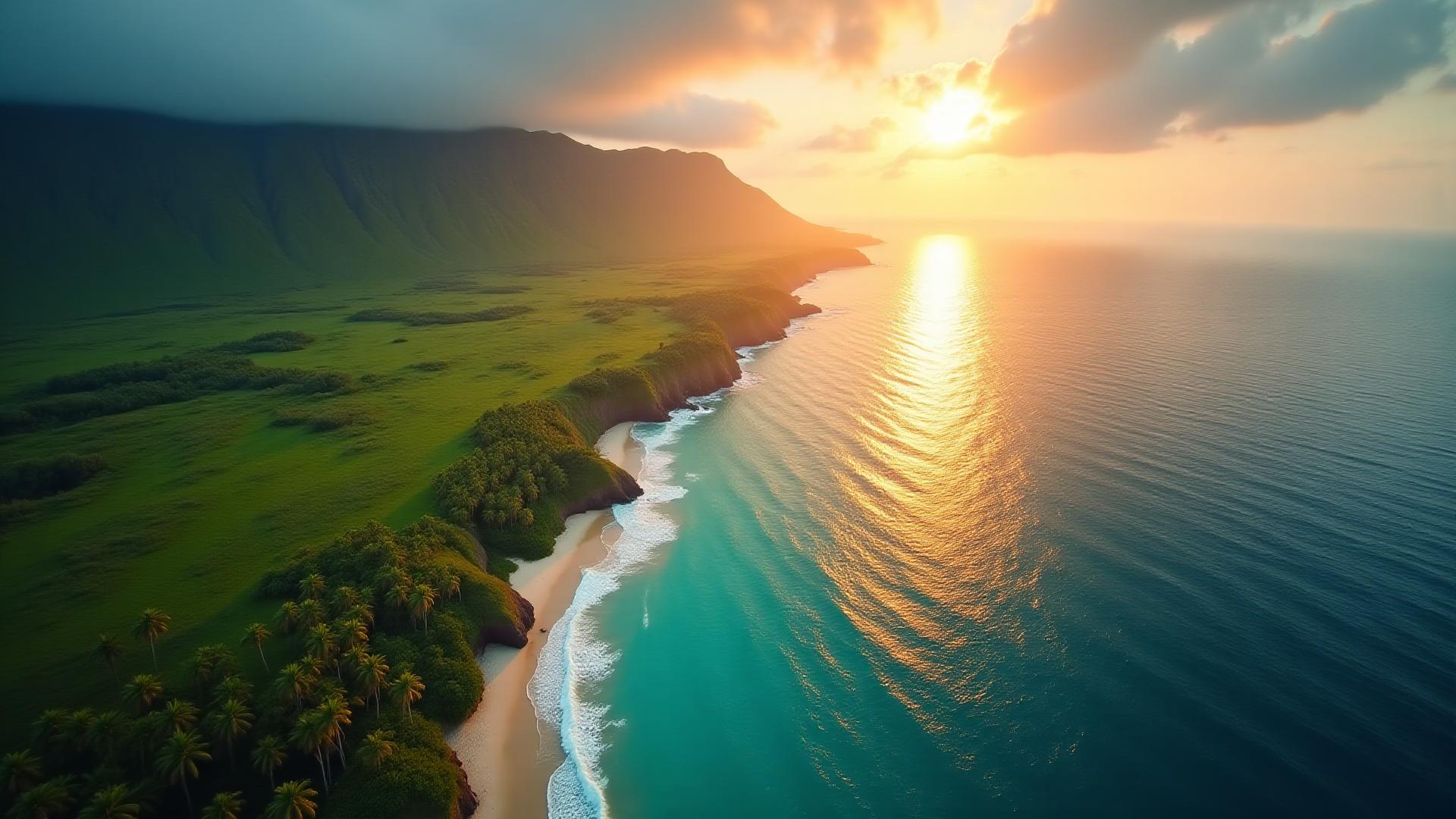 Breathtaking natural landscape, drone view over Icelandic highlands