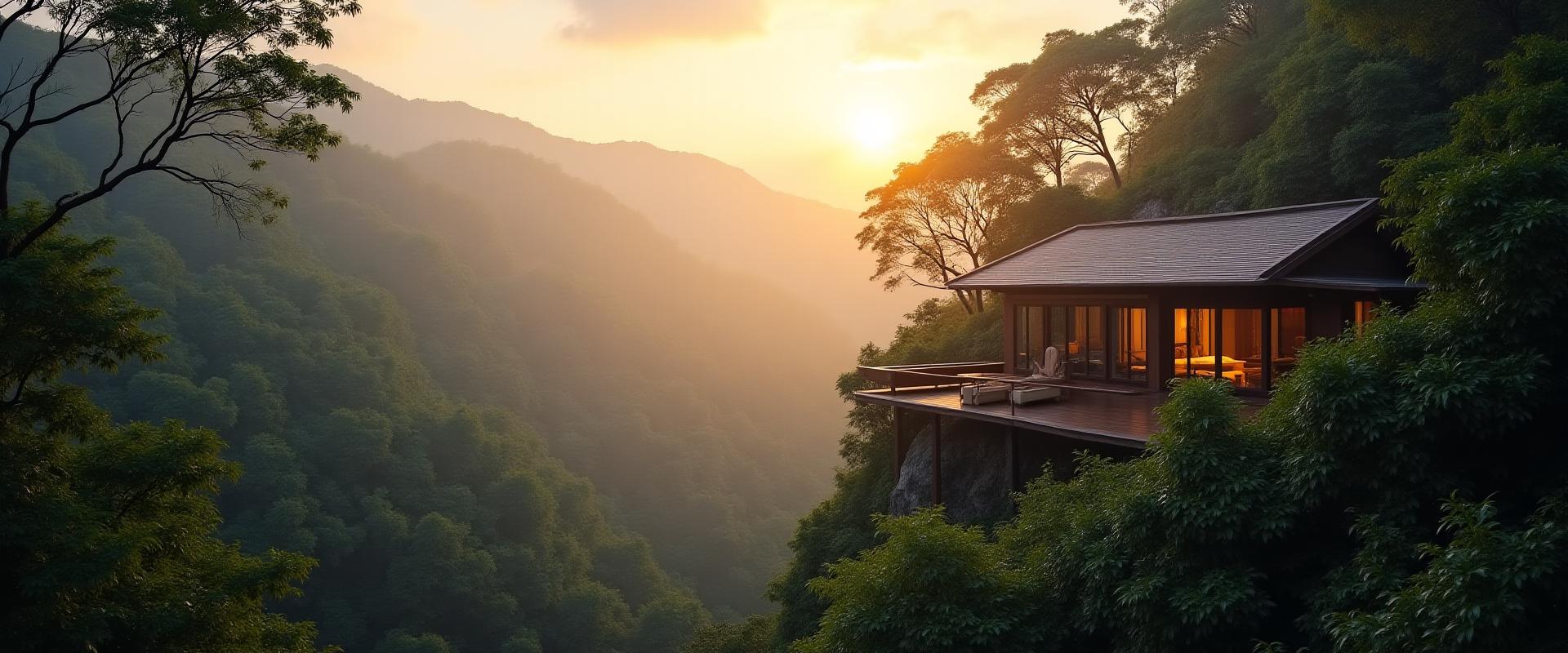 Lush luxury eco-lodge nestled in a vibrant Costa Rican rainforest